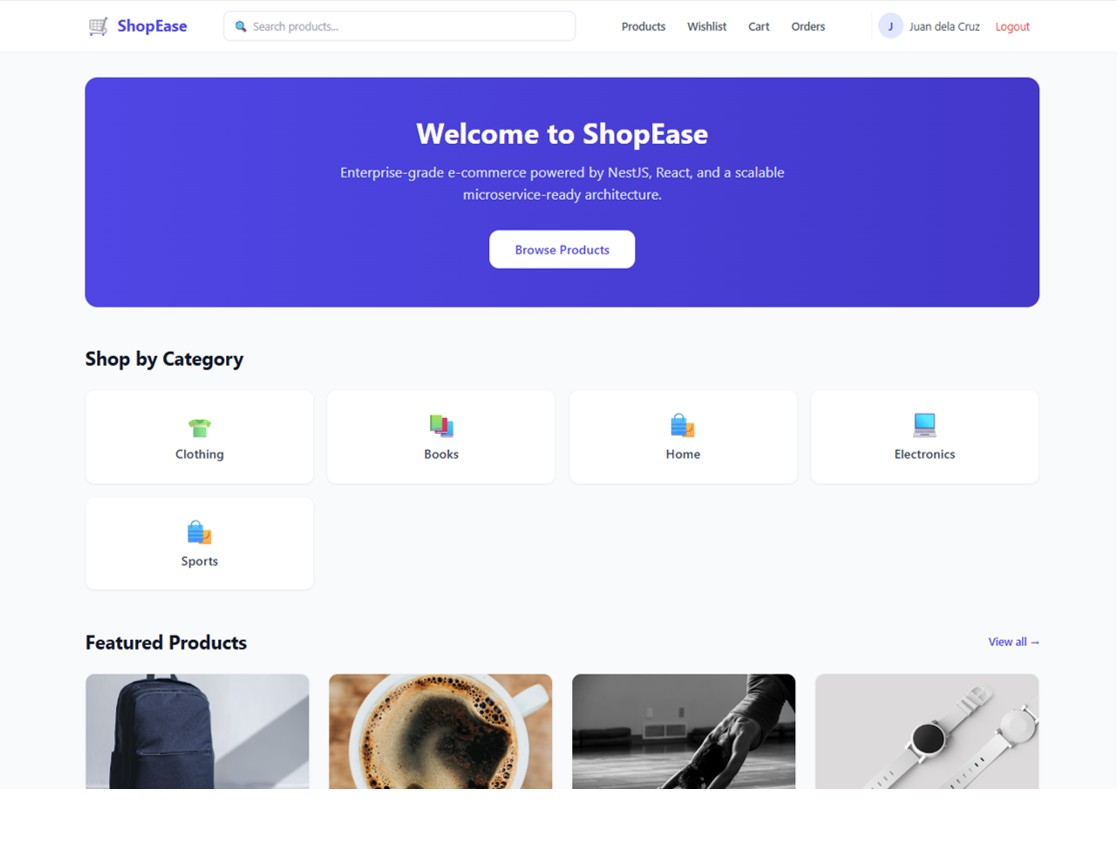 ShopEase Marketplace Platform