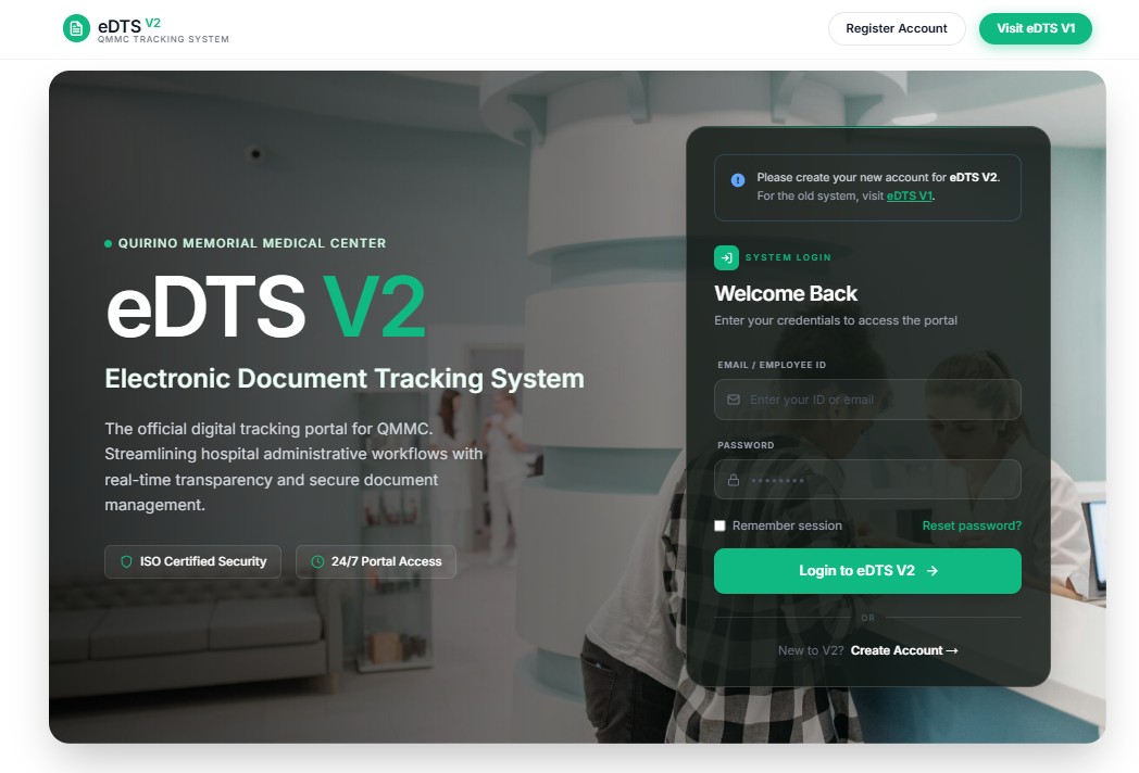 eDTS V2 — Electronic Document Tracking System for Hospitals & Organizations